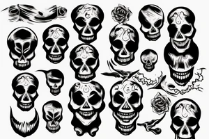 Horror skull calligraphy ghotic tattoo idea