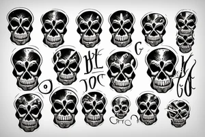 Horror skull calligraphy ghotic tattoo idea