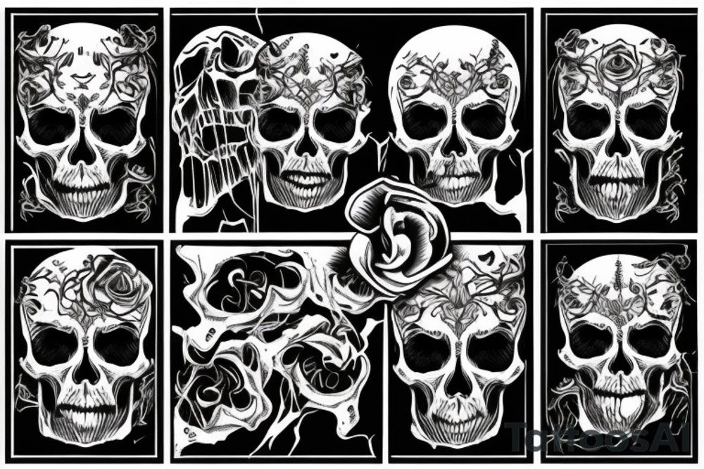 Horror skull calligraphy ghotic tattoo idea