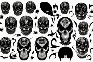Horror skull calligraphy ghotic tattoo idea