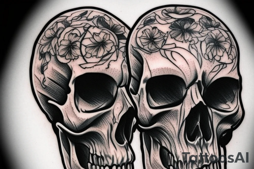 Horror skull tattoo idea