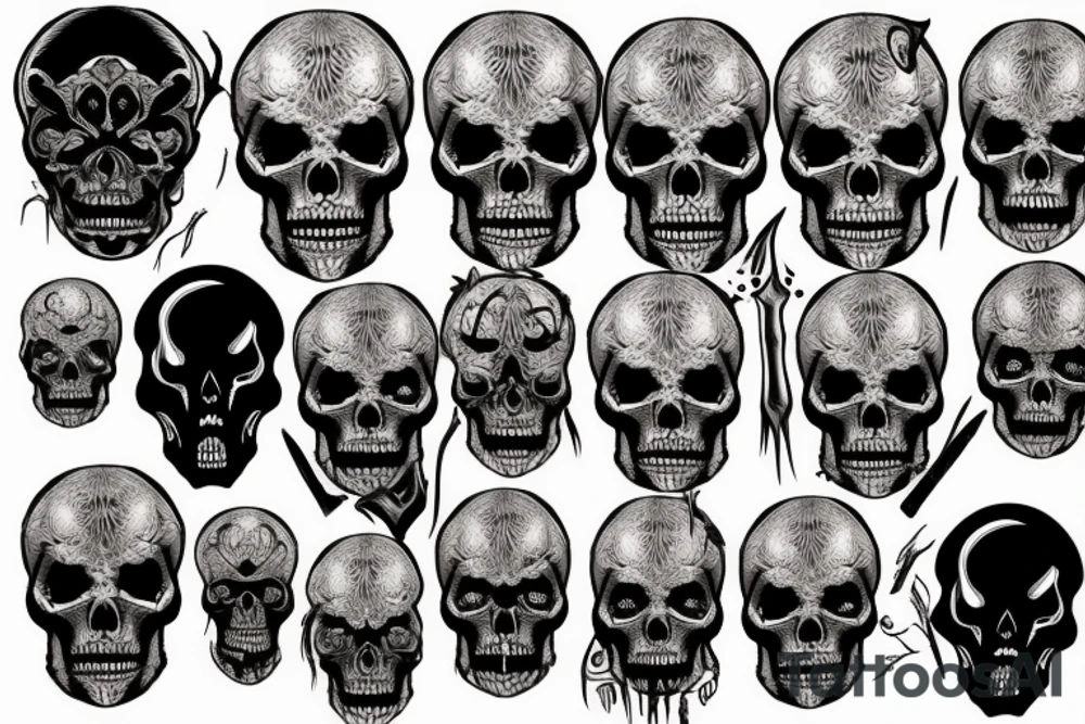 Horror skull tattoo idea