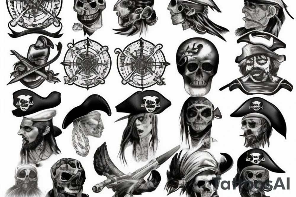 Pirate with a blackhawk tattoo idea