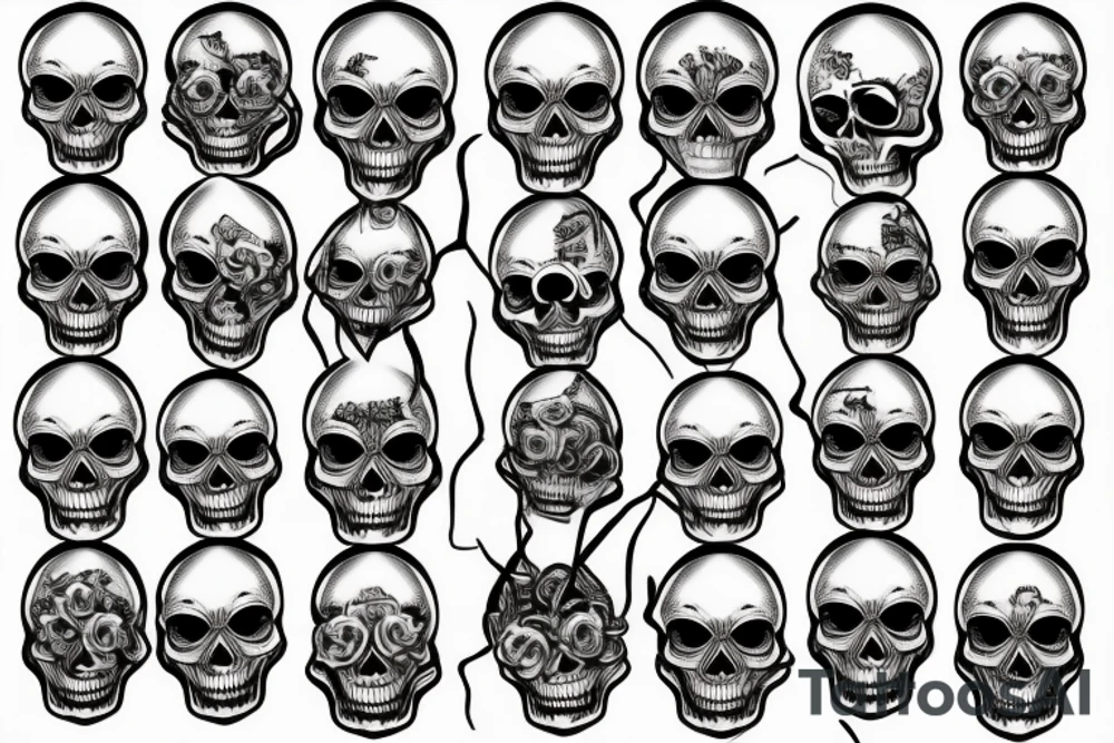 Horror skull tattoo idea