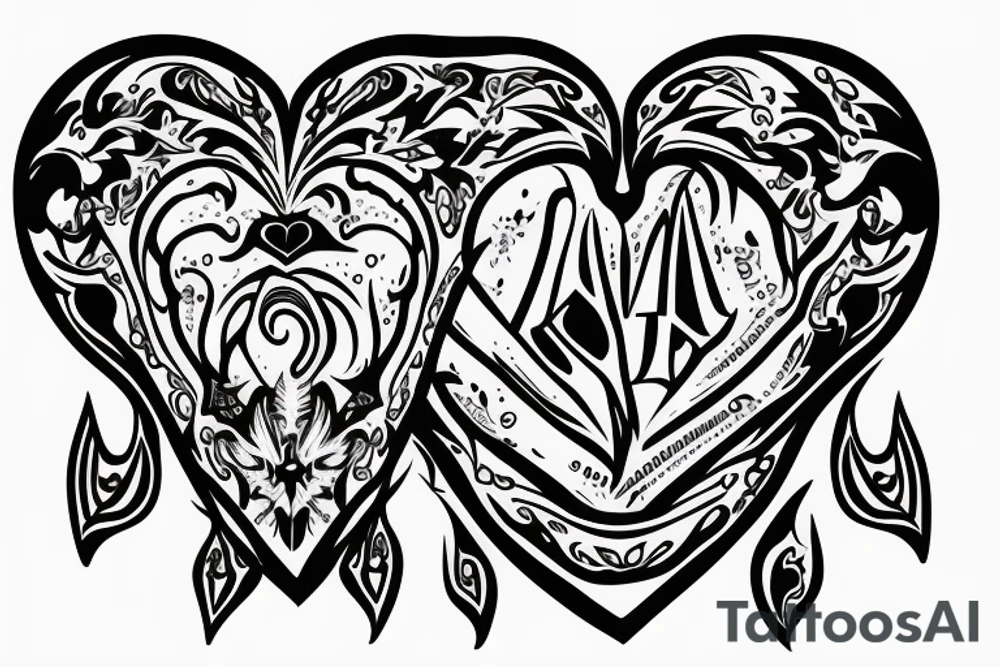 dagger going through a heart tattoo idea