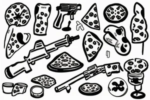Pizza gun tattoo idea