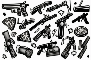 Pizza gun tattoo idea