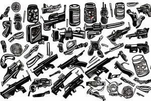 Gun that shooting pizza tattoo idea