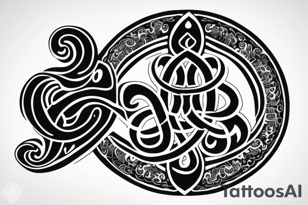 OM symbol with mantra tattoo idea
