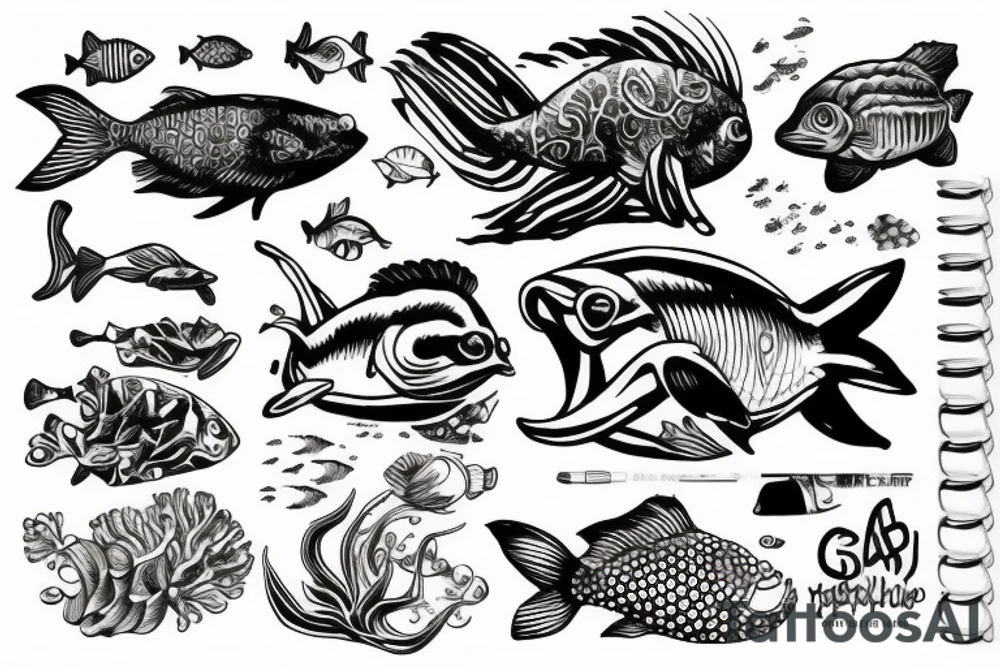 scuba diving and photography tattoo idea