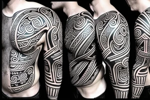Maori warrior wearing an oni mask tattoo idea
