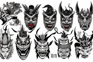 Oni mask tattoo idea