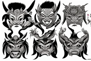 Oni mask tattoo idea