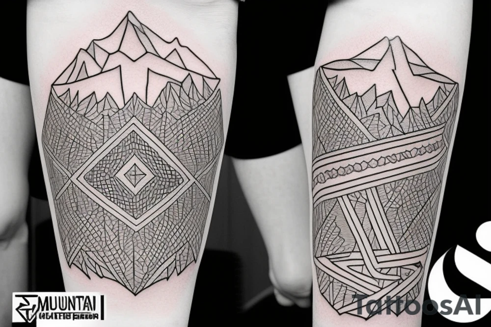 Mountain guitar tattoo idea