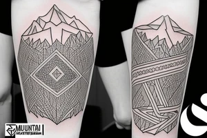 Mountain guitar tattoo idea