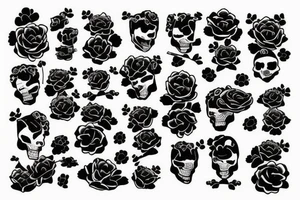 black samurai with red roses tattoo idea