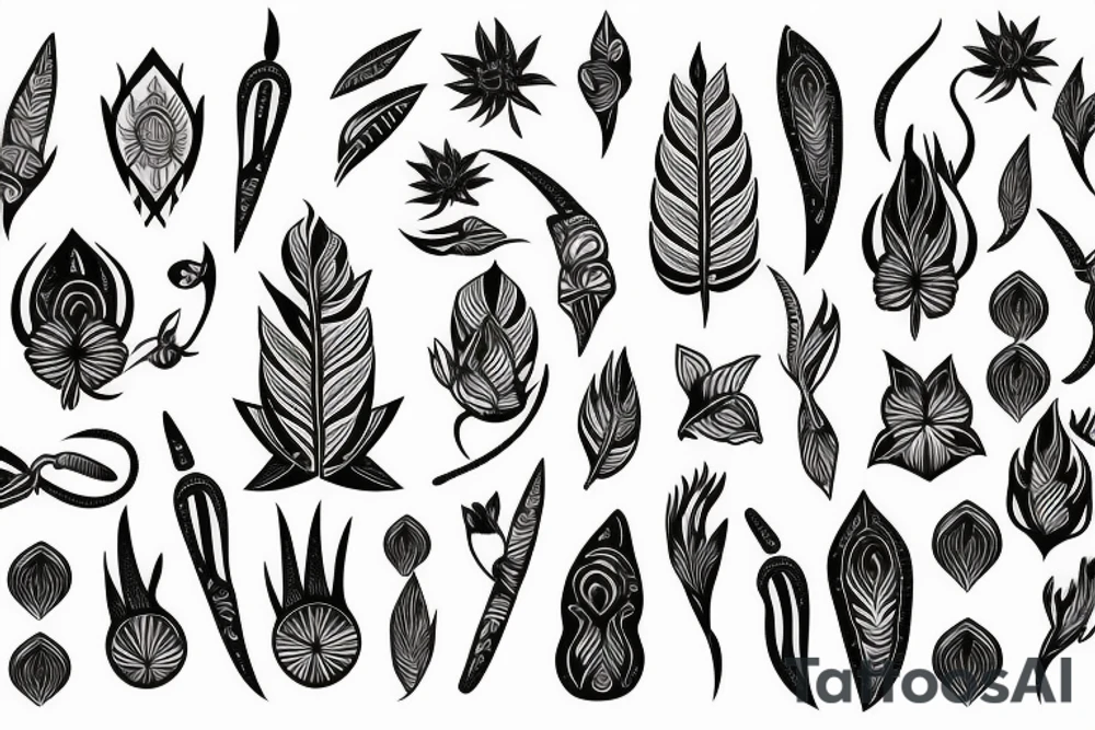 elongated plant tattoo idea