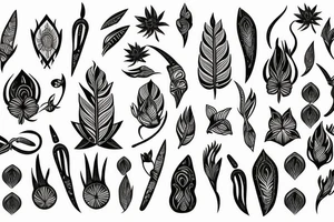 elongated plant tattoo idea