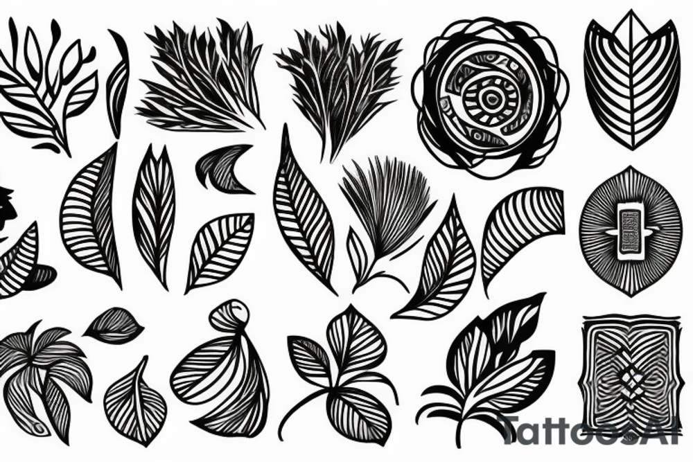 elongated plant tattoo idea