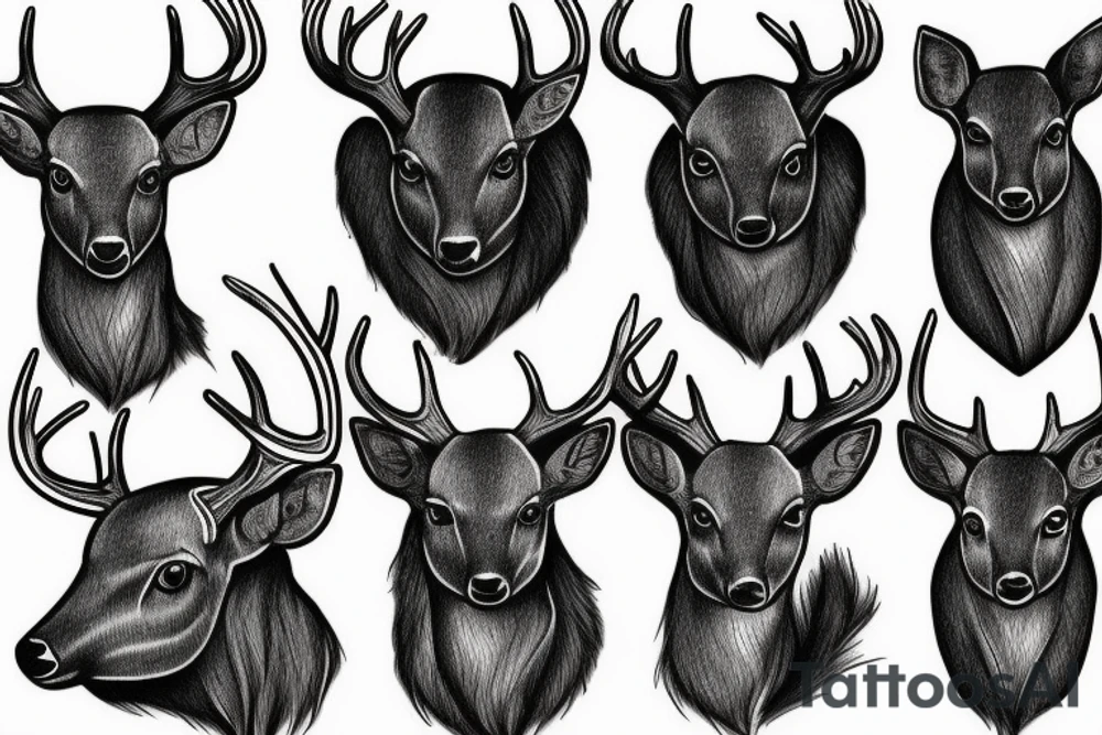Black deer farm tattoo idea