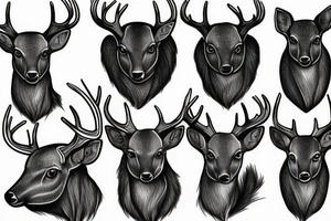 Black deer farm tattoo idea