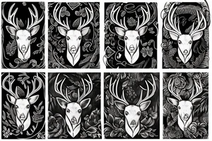 Black deer farm tattoo idea