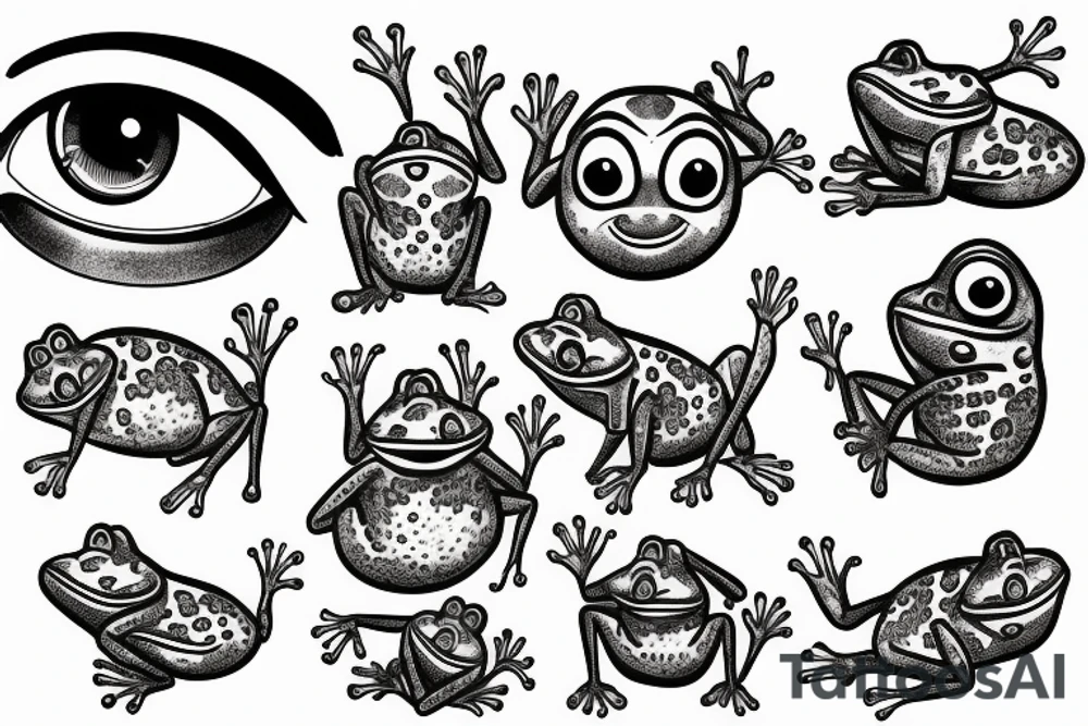 Frog with eye on its back tattoo idea