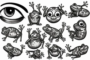 Frog with eye on its back tattoo idea