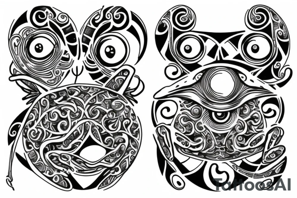 Frog with eye on its back tattoo idea