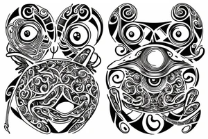Frog with eye on its back tattoo idea