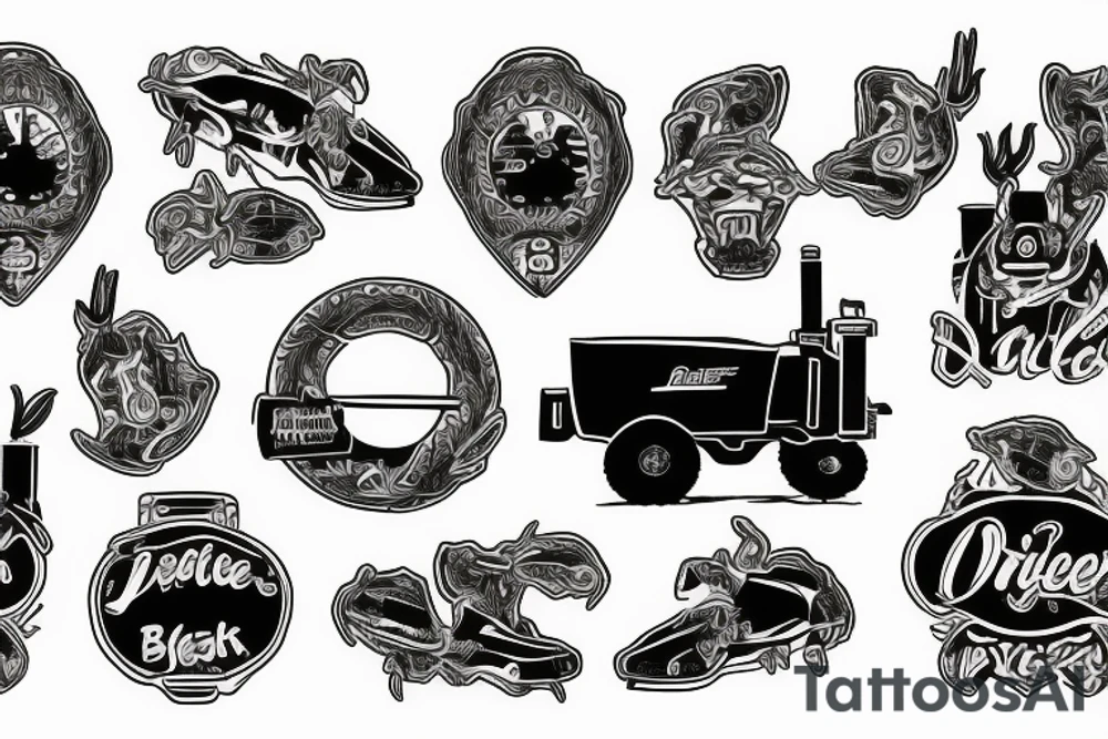 Black john deere tattoo idea
