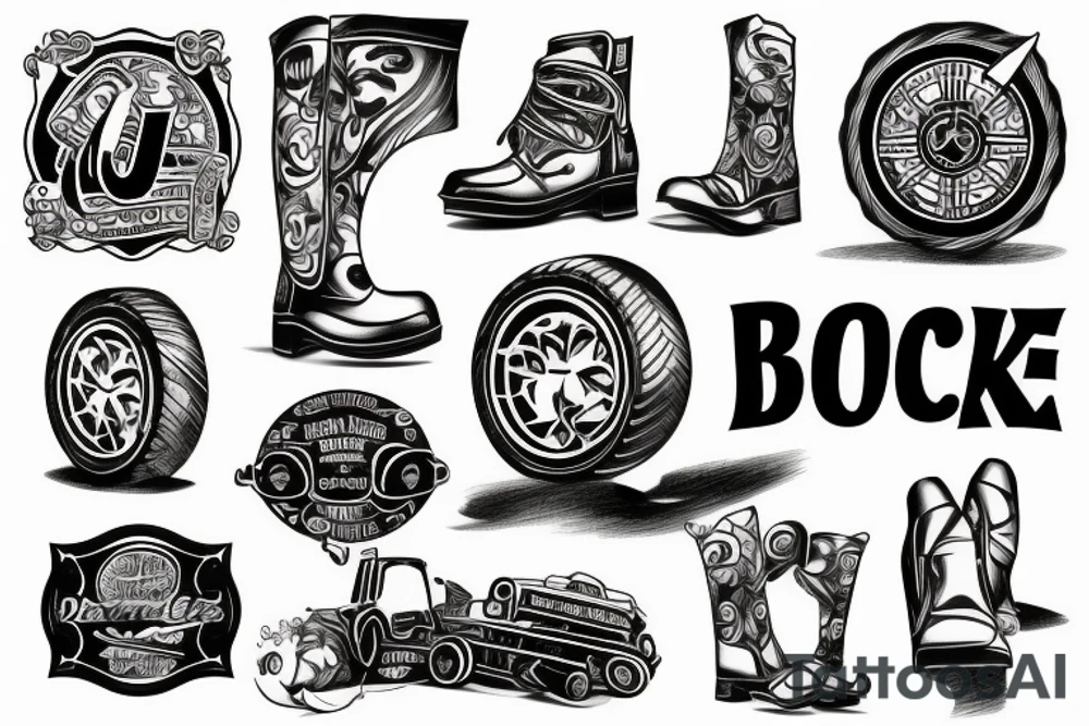 Black john deere tattoo idea