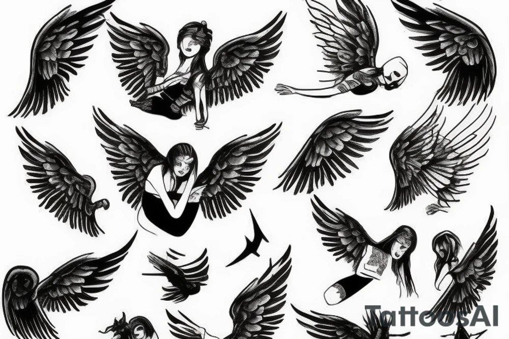 Angel sky tattoo idea