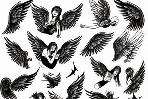 Angel sky tattoo idea
