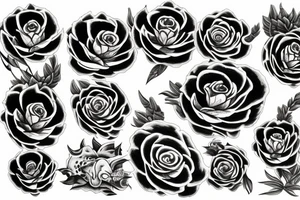 Sky tiger roses tattoo idea