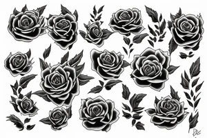 Sky tiger roses tattoo idea