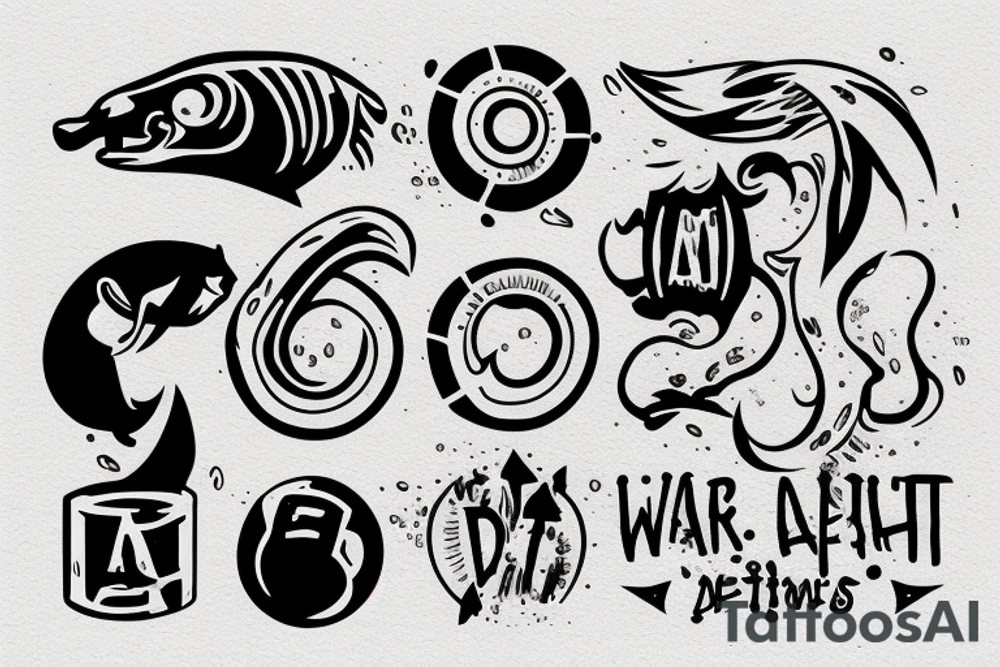 a fight between water and and a pit tattoo idea