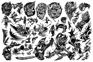 A battle between the pit and the water tattoo idea