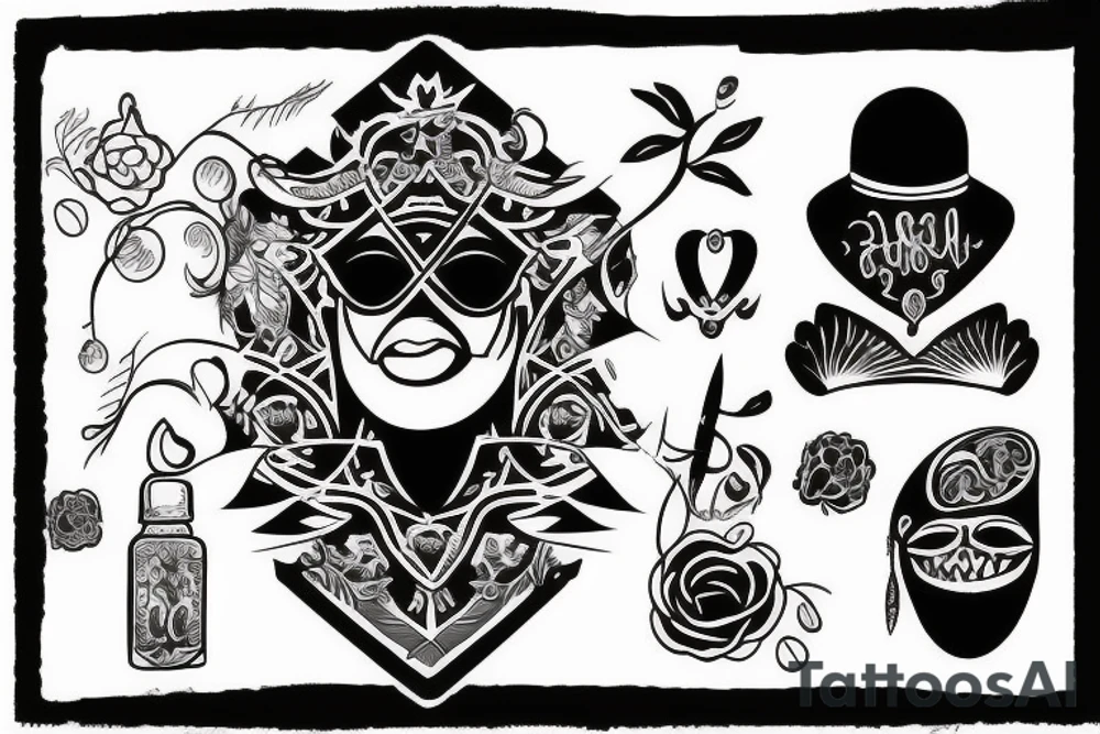 black related to passion for art spirituality and freeness tattoo idea