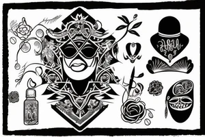 black related to passion for art spirituality and freeness tattoo idea