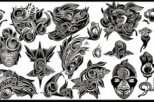 black related to passion for art spirituality and freeness tattoo idea