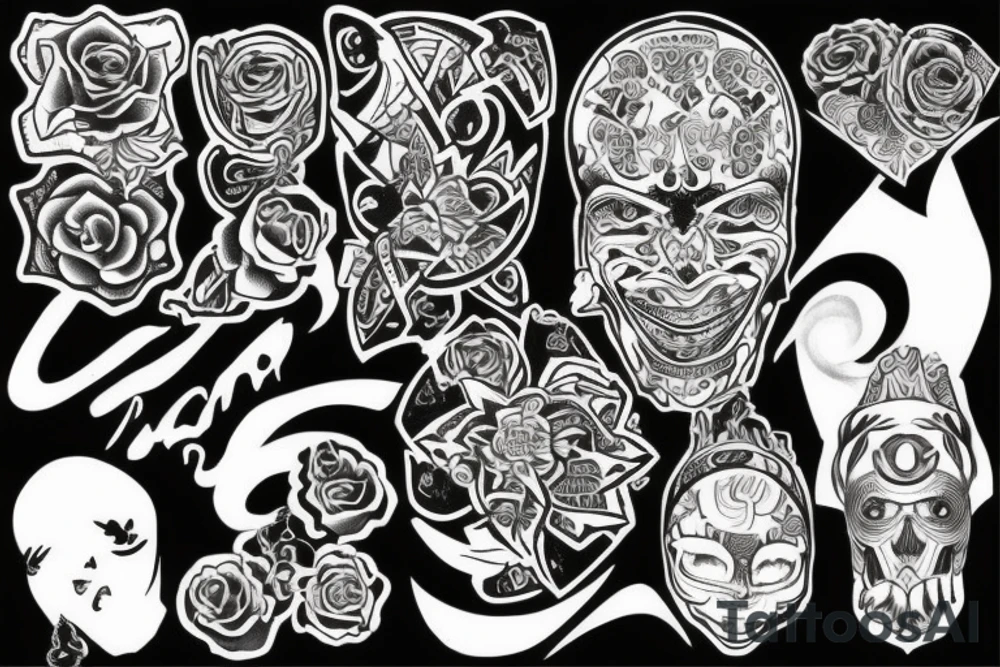 black related to passion for art spirituality and freeness tattoo idea