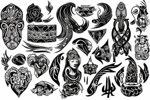 black related to passion for art spirituality and freeness tattoo idea
