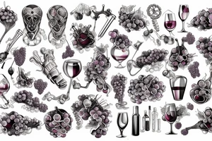 Wine and grape chemistry tattoo idea