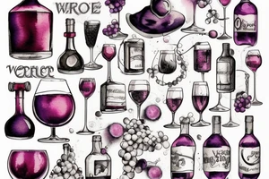 Wine and grape chemistry tattoo idea