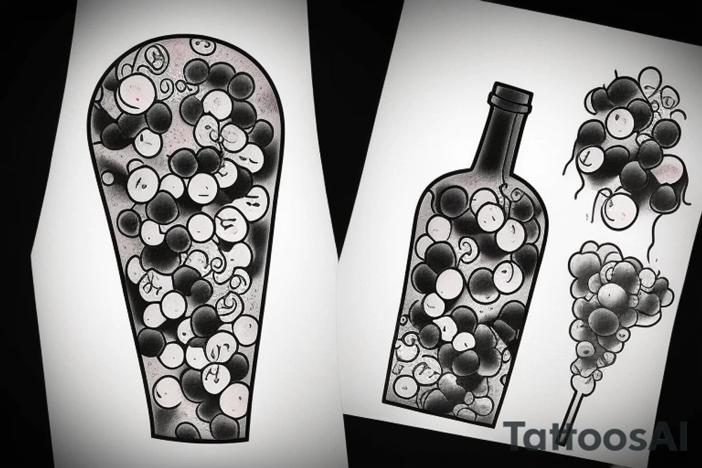 Wine and grape chemistry tattoo idea