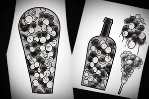 Wine and grape chemistry tattoo idea