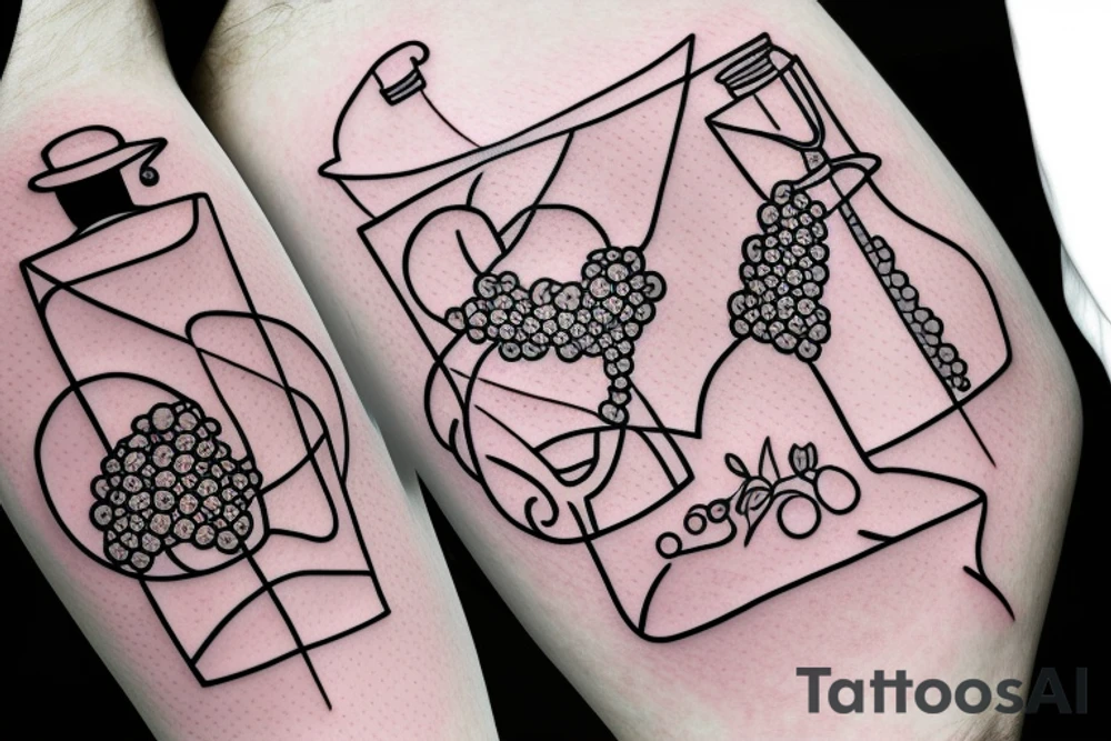 Wine and grape chemistry tattoo idea