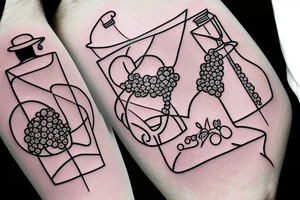 Wine and grape chemistry tattoo idea