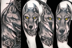 Scary wolf tattoo idea